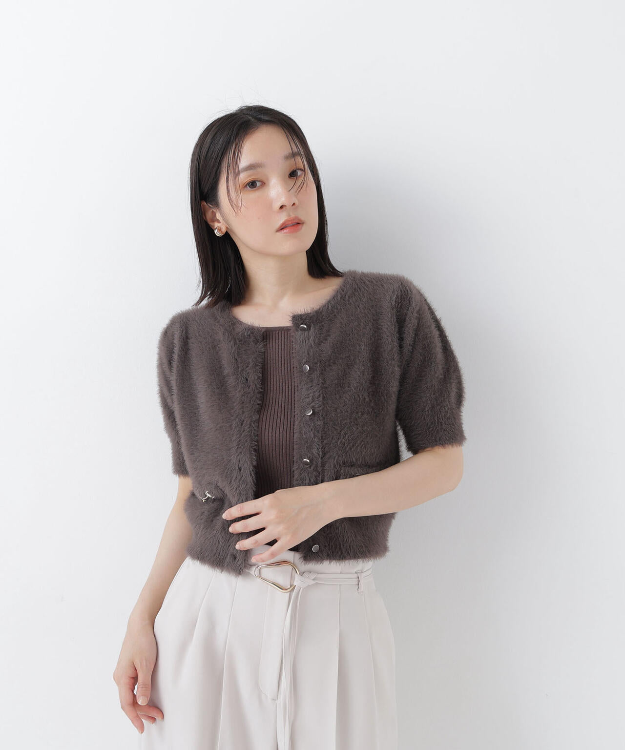 ビット付きシャギーアンサンブル | NATURAL BEAUTY BASIC（ナチュラル