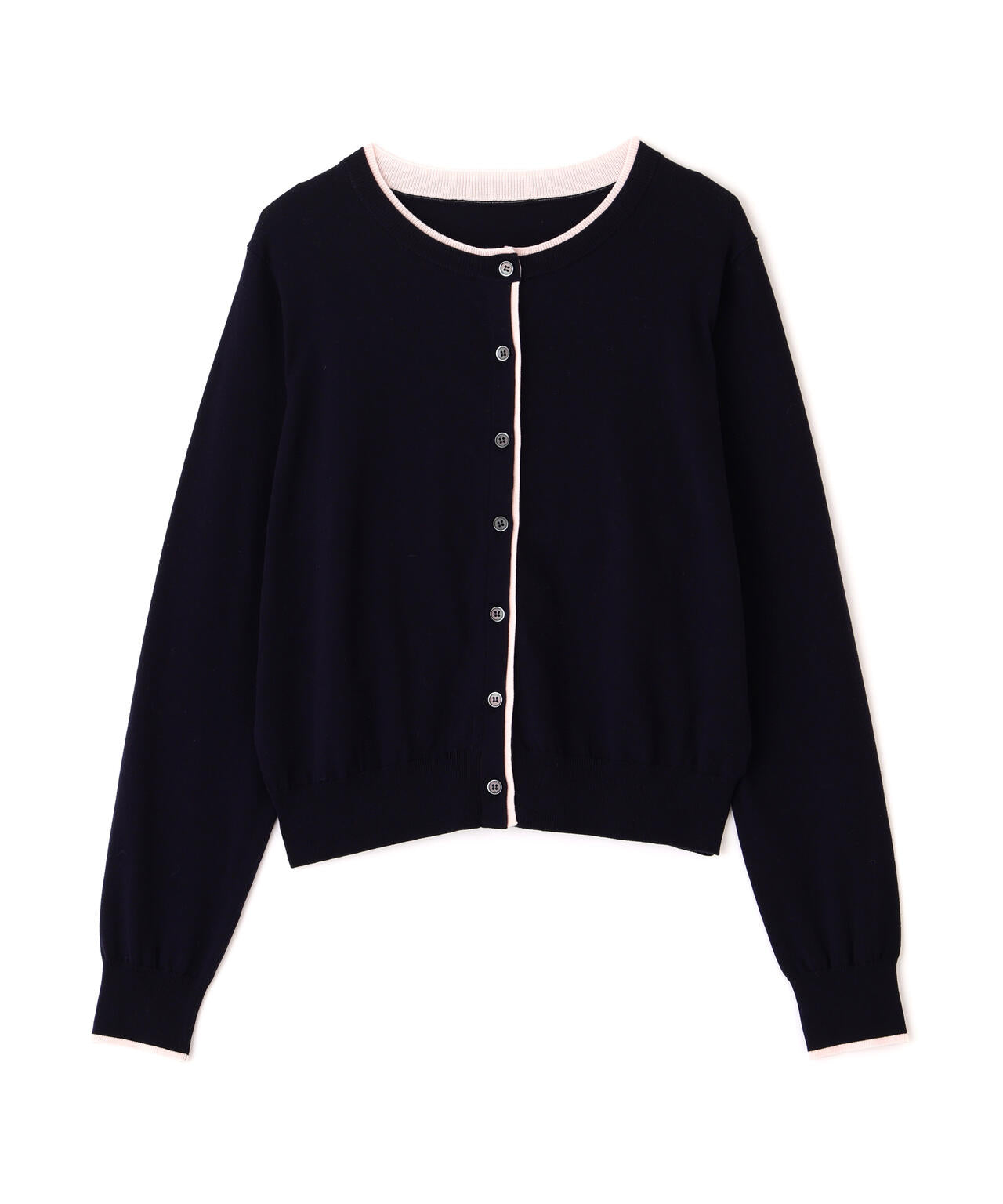 ＜EC限定カラー：ネイビー系＞＜ちょうど、いい服＞“それどこの？”褒められ配色カーディガン