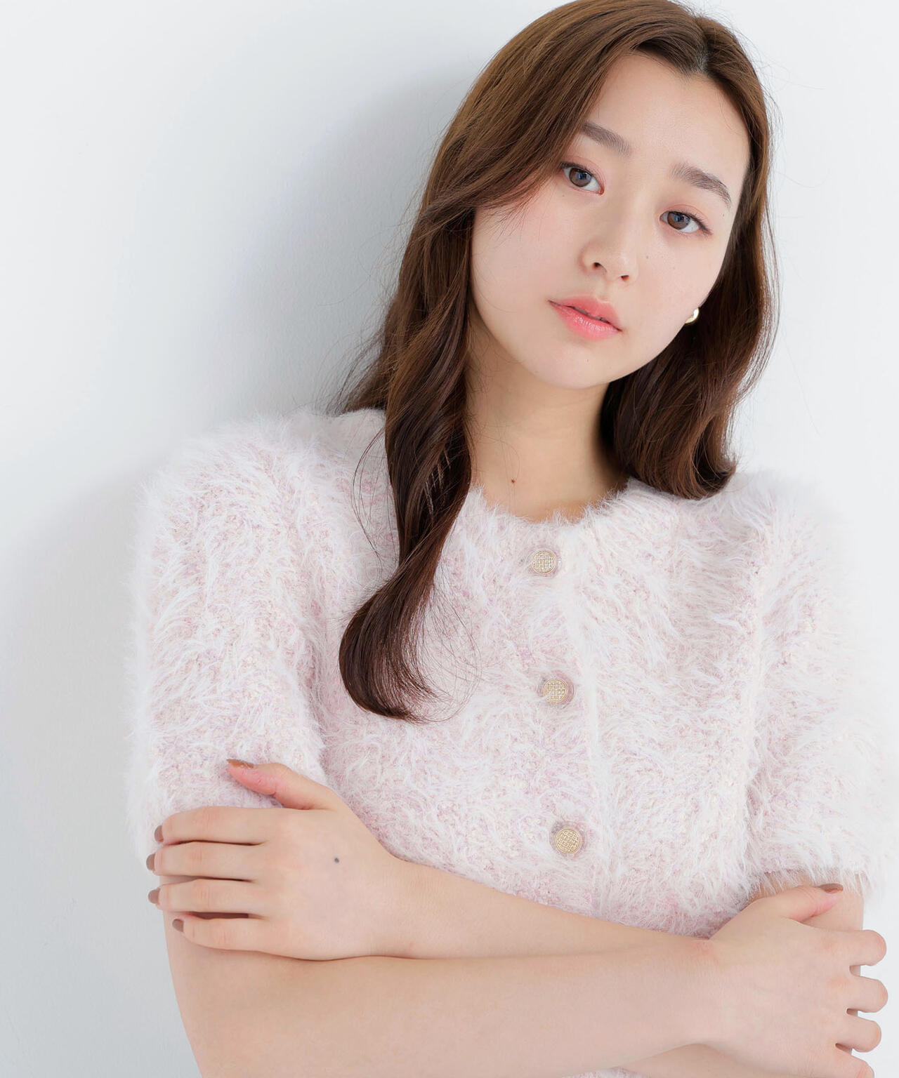 シャギー半袖ニットカーディガン | NATURAL BEAUTY BASIC（ナチュラル