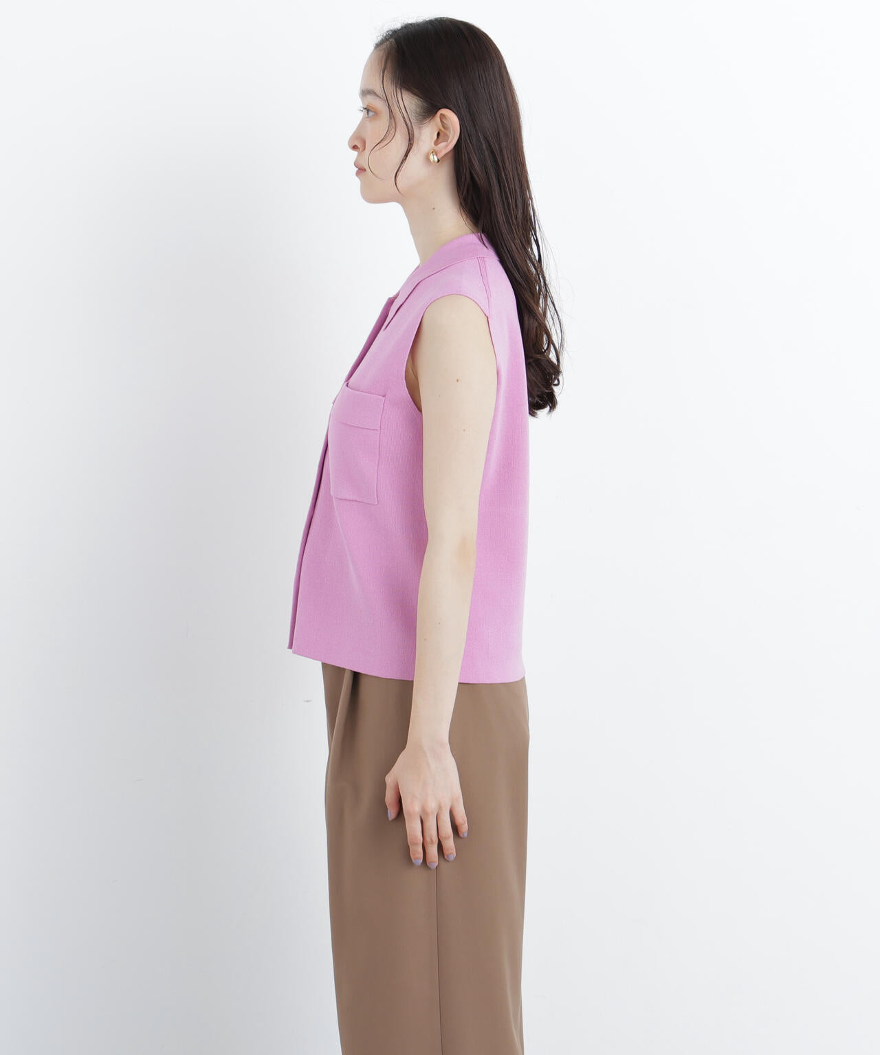 ポロ襟ノースリーブニット | NATURAL BEAUTY BASIC（ナチュラル
