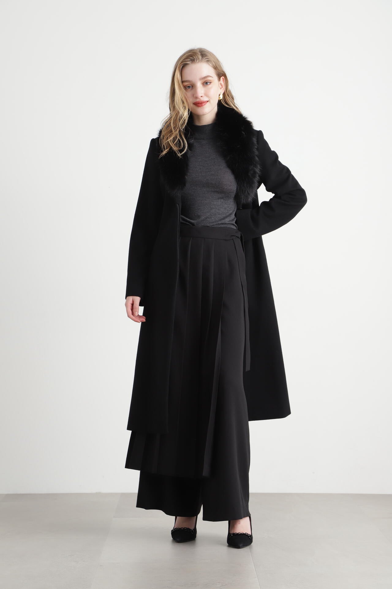 カシミヤ混ベルテッドコート | PINKY&DIANNE（ピンキー&ダイアン