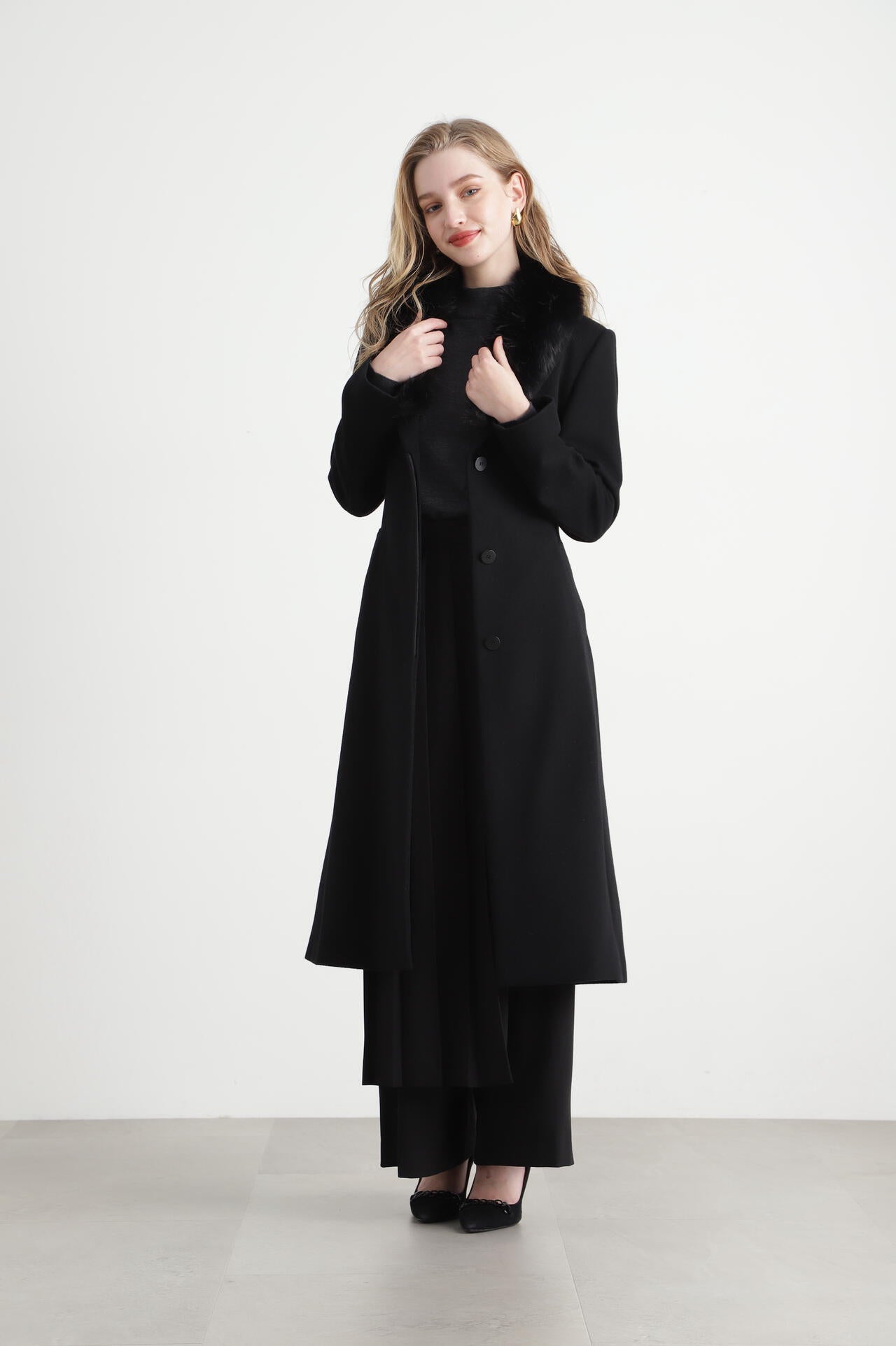 カシミヤ混ベルテッドコート | PINKY&DIANNE（ピンキー&ダイアン