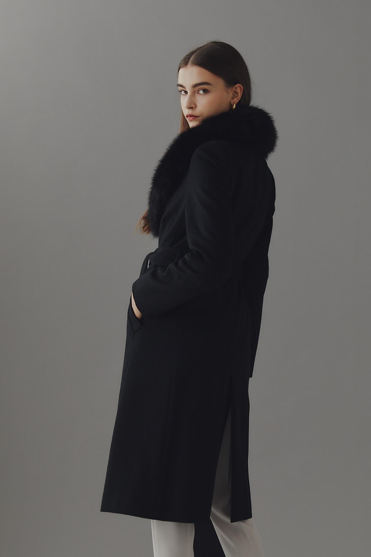 カシミヤ混ベルテッドコート | PINKY&DIANNE（ピンキー&ダイアン