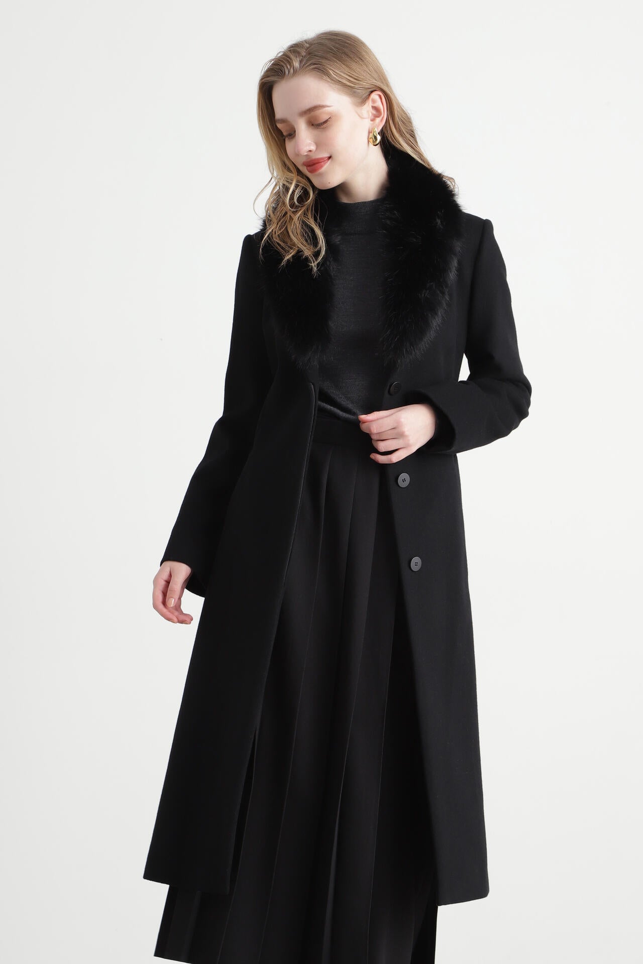 カシミヤ混ベルテッドコート | PINKY&DIANNE（ピンキー&ダイアン