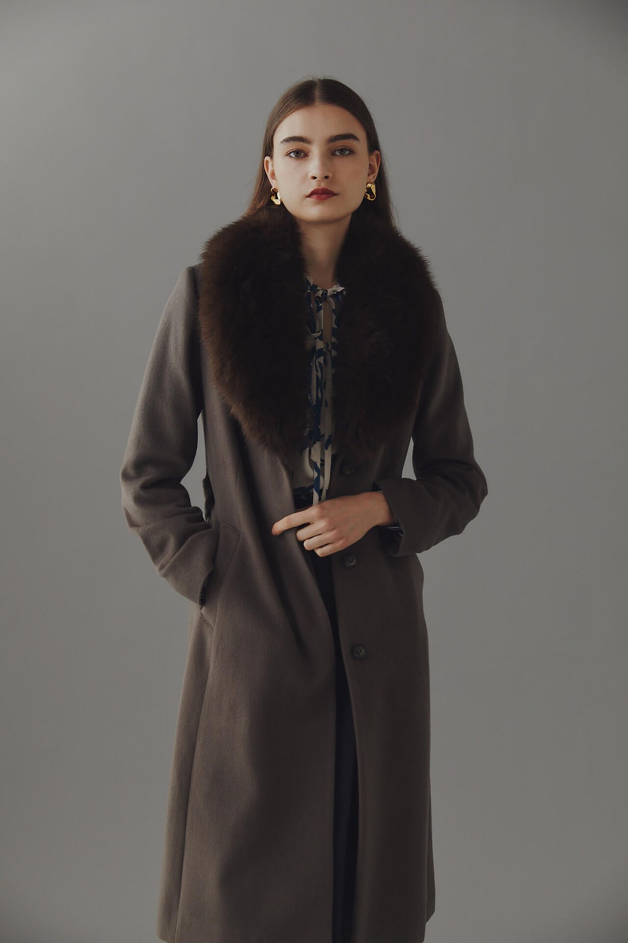 ピンキー&ダイアン　PINKY &DIANNE カシミヤ混ベルテッドコート カシミヤ混ベルテッドコート | PINKY&DIANNE（ピンキー&ダイアン