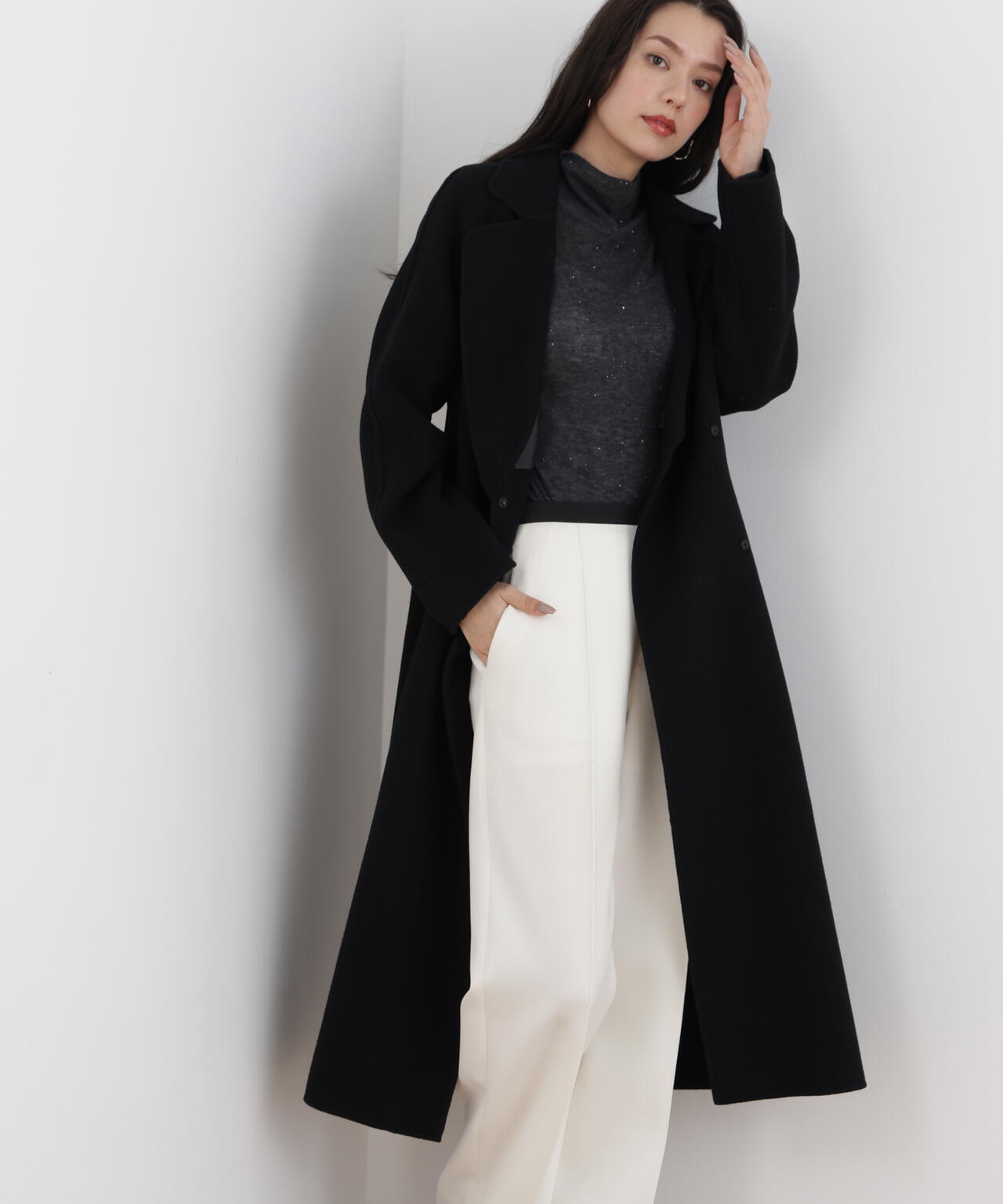 Dianye & Dianne ロングコート 38 Pinky&Dianne ピンキー&ダイアン 黒 ロングコート（38size）