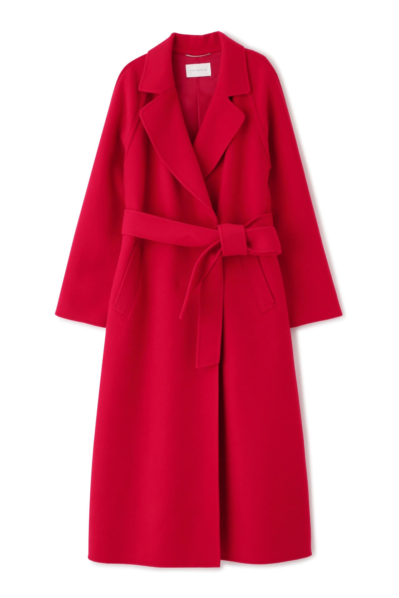 PINKY&DIANNE ベルテッド リバーコート 36 PINKY&DIANNE - ベルテッドリバーコート（ブラウン）羊毛 / カシミヤ