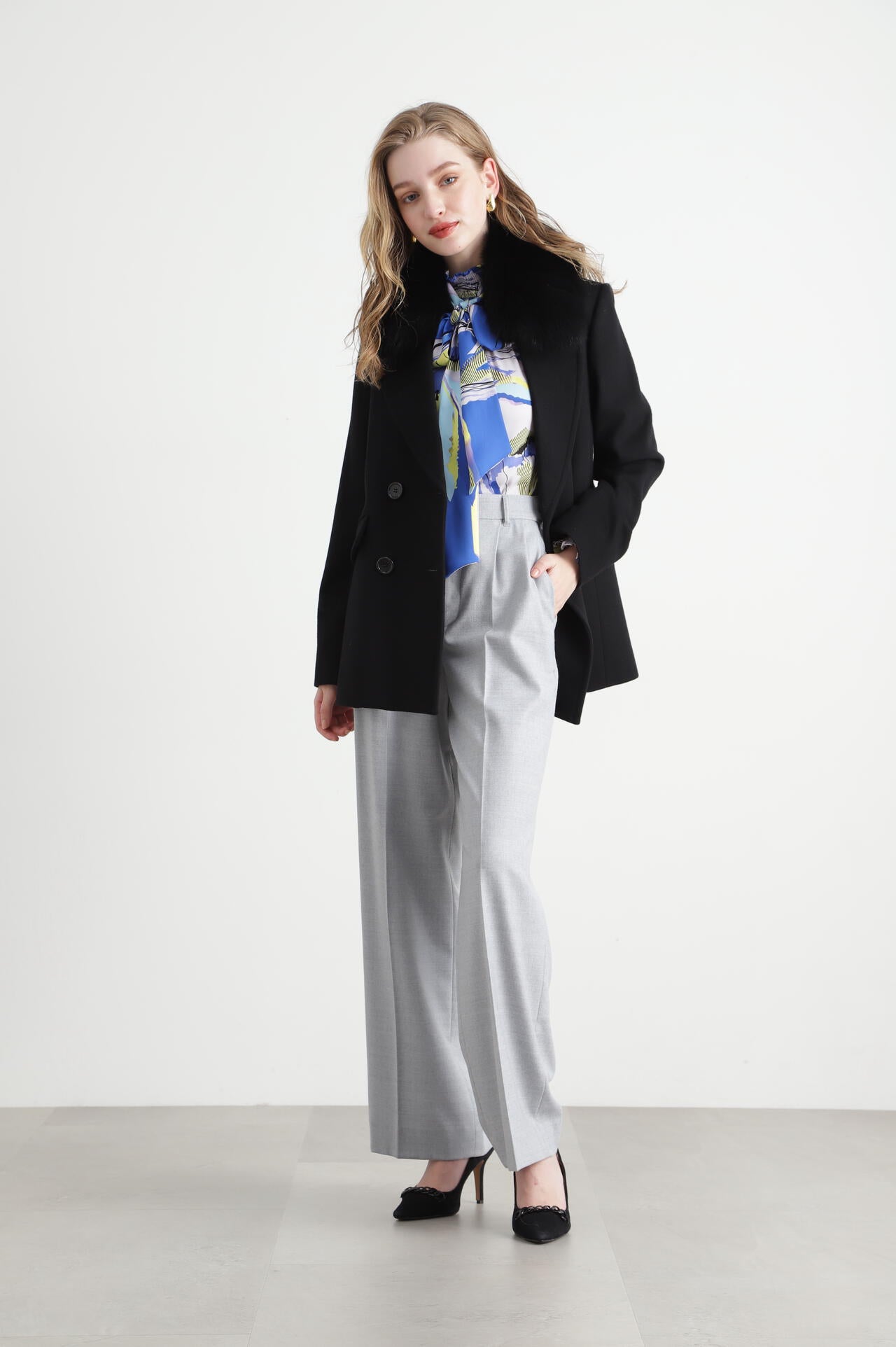 FOXファー付きカシミヤ混ショートコート | PINKY&DIANNE（ピンキー