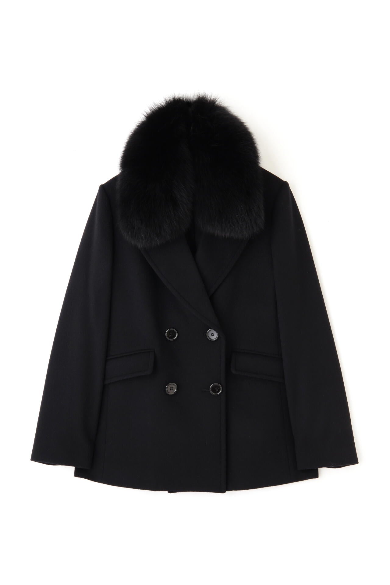 定価9万円 ピンキーアンドダイアン FOXファー カシミヤ混ショートコート 38 FOXファー付きカシミヤ混ショートコート | PINKY&DIANNE（ピンキー