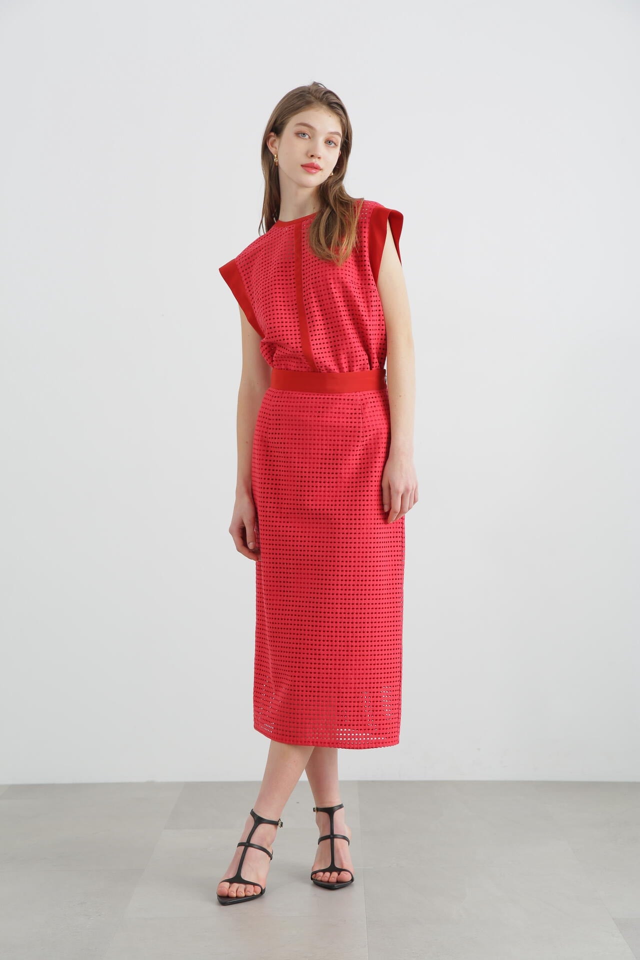 ホールレースコンビタイトスカート