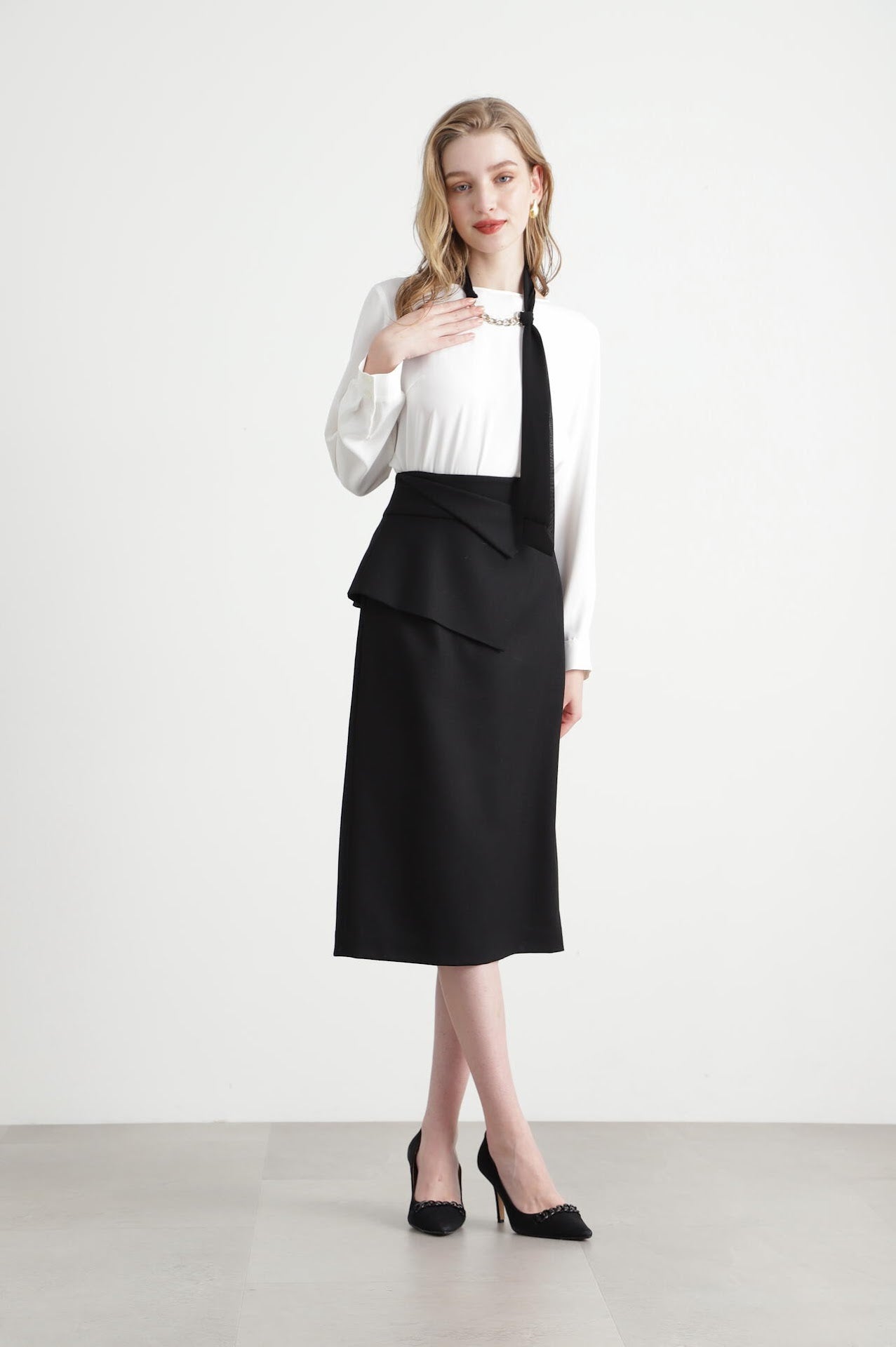 PINKY&DIANNE/ピンキーアンドダイアン ◆ペプラムフラノスカート ペプラムフラノスカート | PINKY&DIANNE（ピンキー&ダイアン