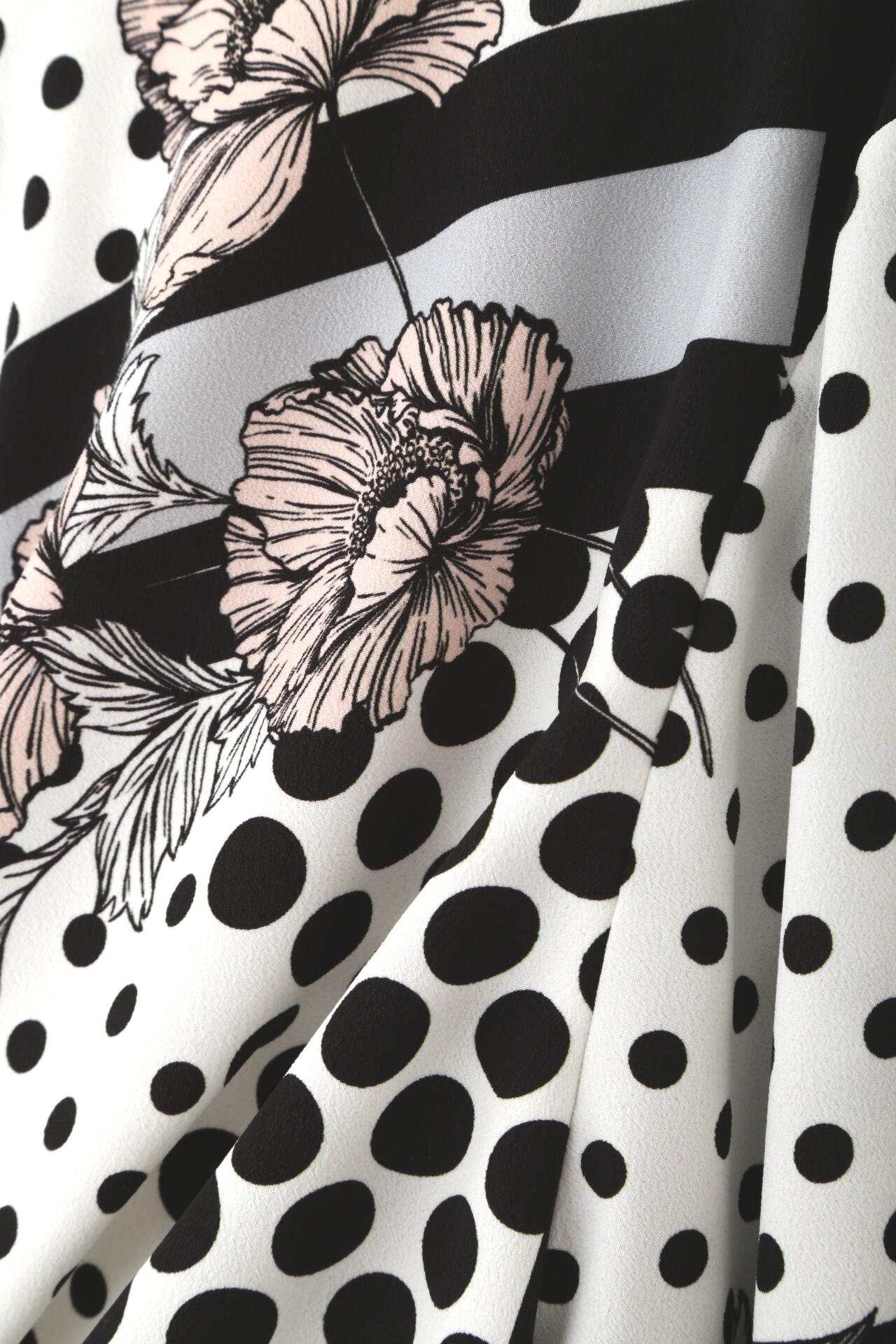 ピンキー＆ダイアン　フローラルラインプリントワンピース ピンキー＆ダイアン フローラルラインプリントワンピース アート