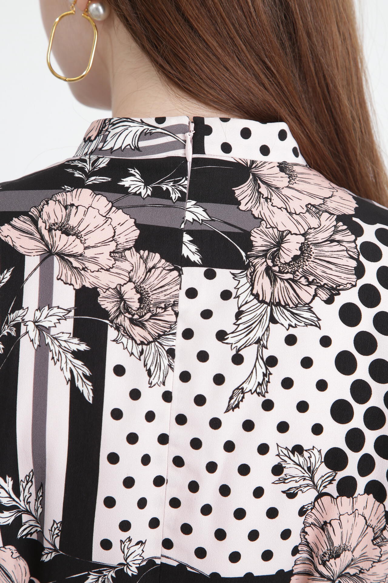 ラインブロックフラワープリントワンピース | PINKY&DIANNE