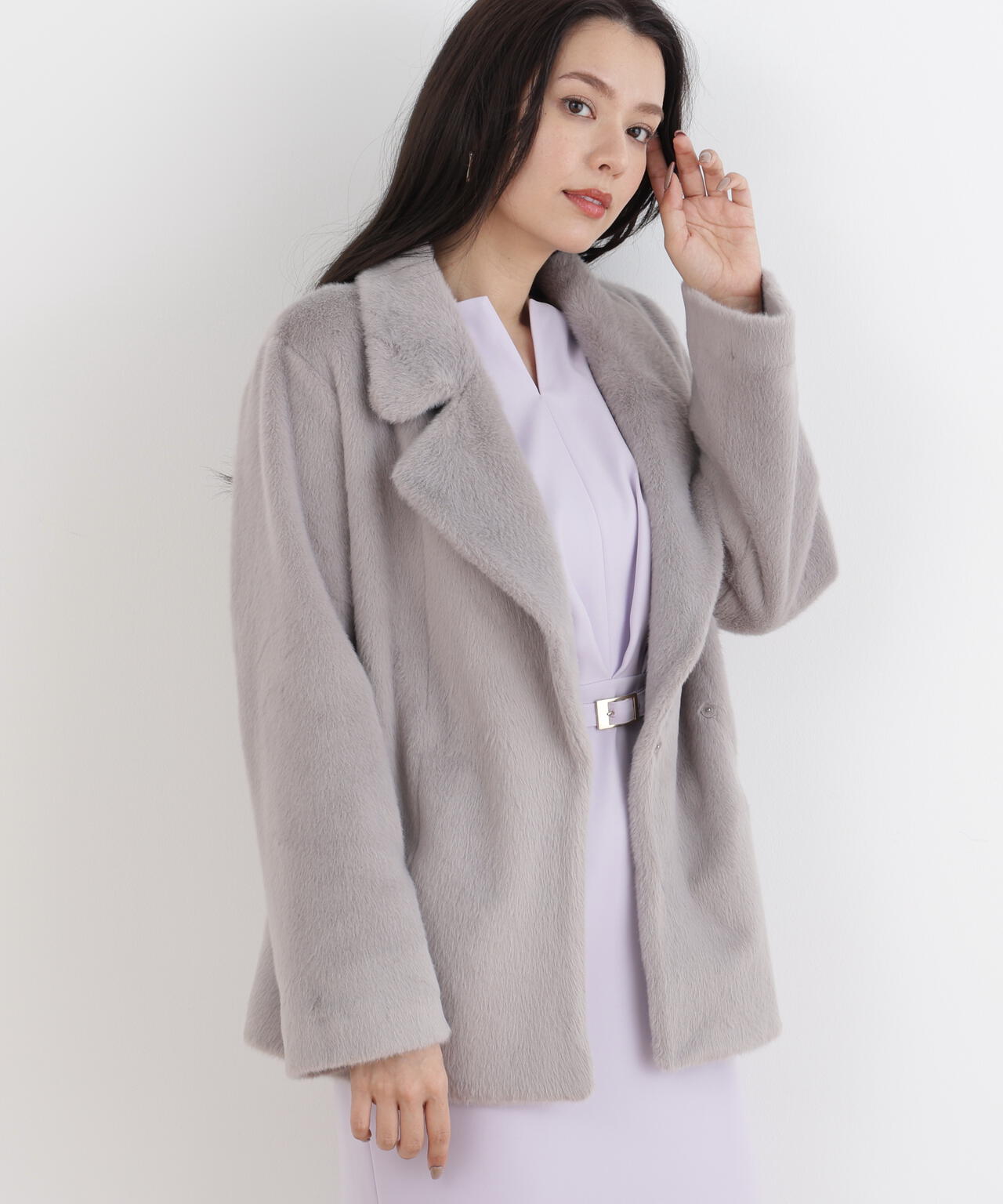 ピンキー&ダイアン フォックスファー アンゴラ グレー ✨極美品✨ピンキーアンドダイアン フォックスファー アンゴラ ロング