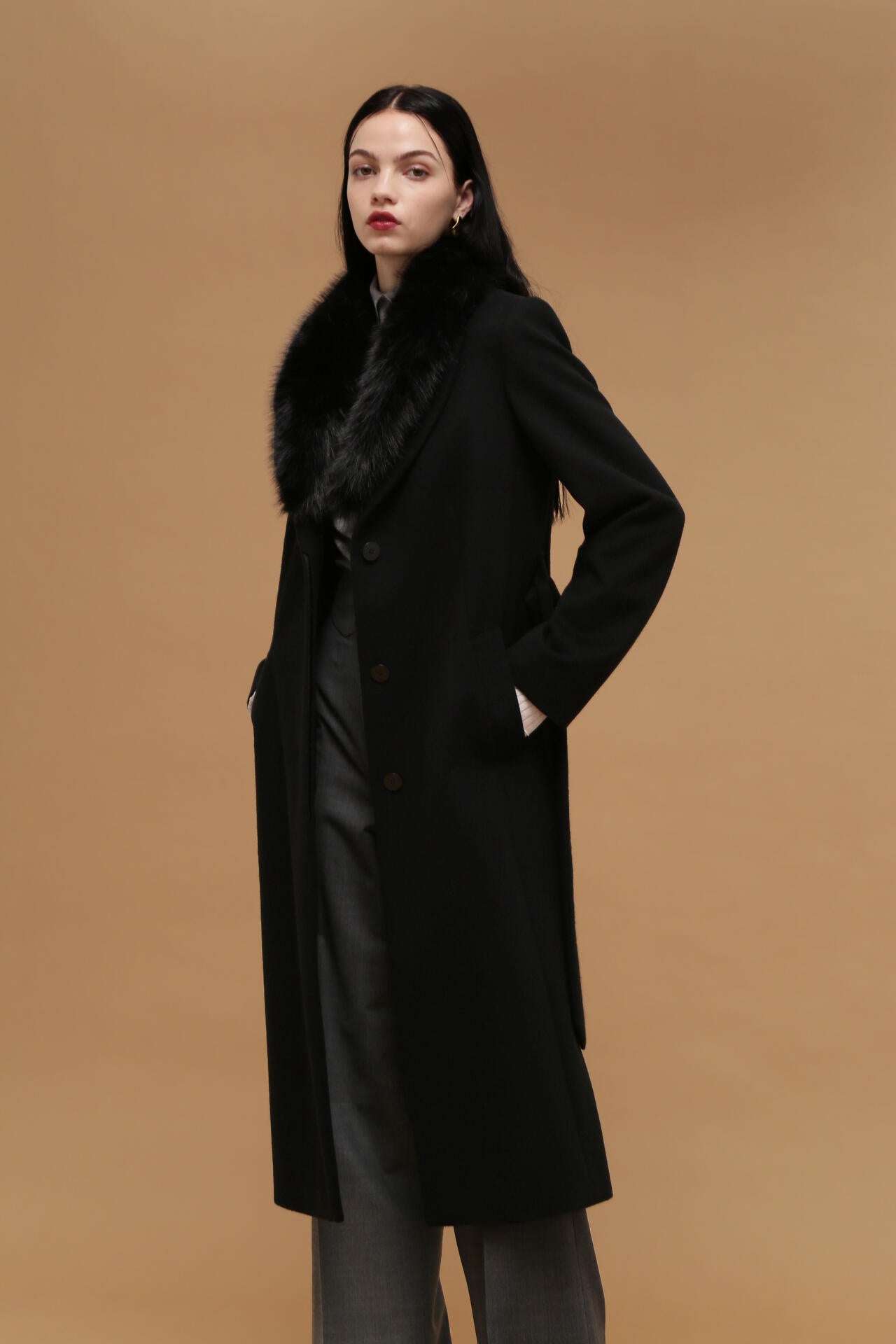 カシミヤ混ベルテッドコート | PINKY&DIANNE（ピンキー&ダイアン