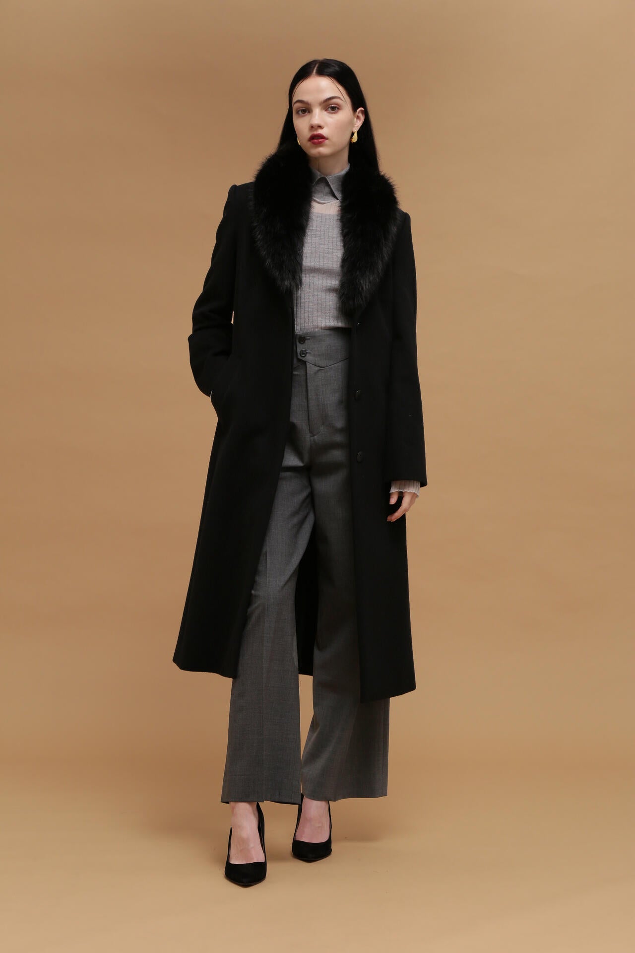 カシミヤ混ベルテッドコート | PINKY&DIANNE（ピンキー&ダイアン