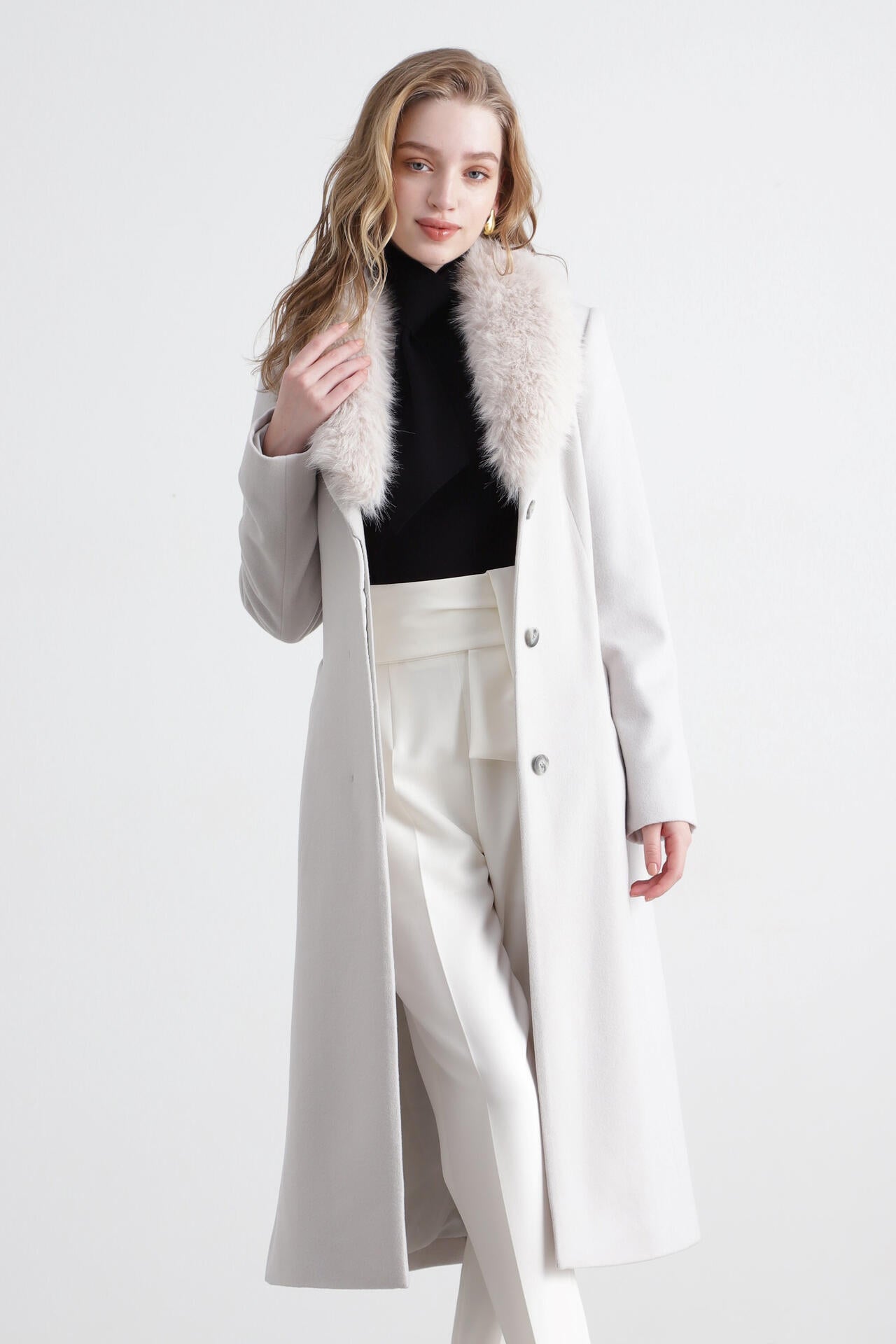 カシミヤ混ベルテッドコート | PINKY&DIANNE（ピンキー&ダイアン