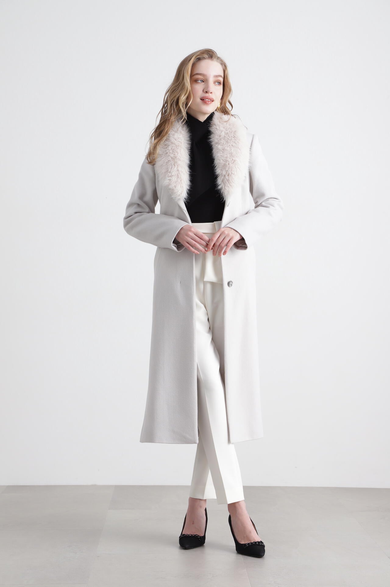 カシミヤ混ベルテッドコート | PINKY&DIANNE（ピンキー&ダイアン