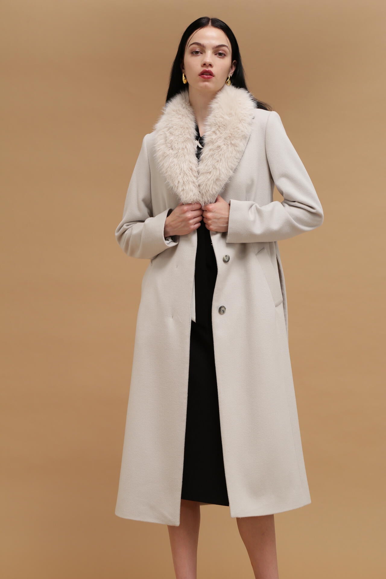 カシミヤ混ベルテッドコート | PINKY&DIANNE（ピンキー&ダイアン