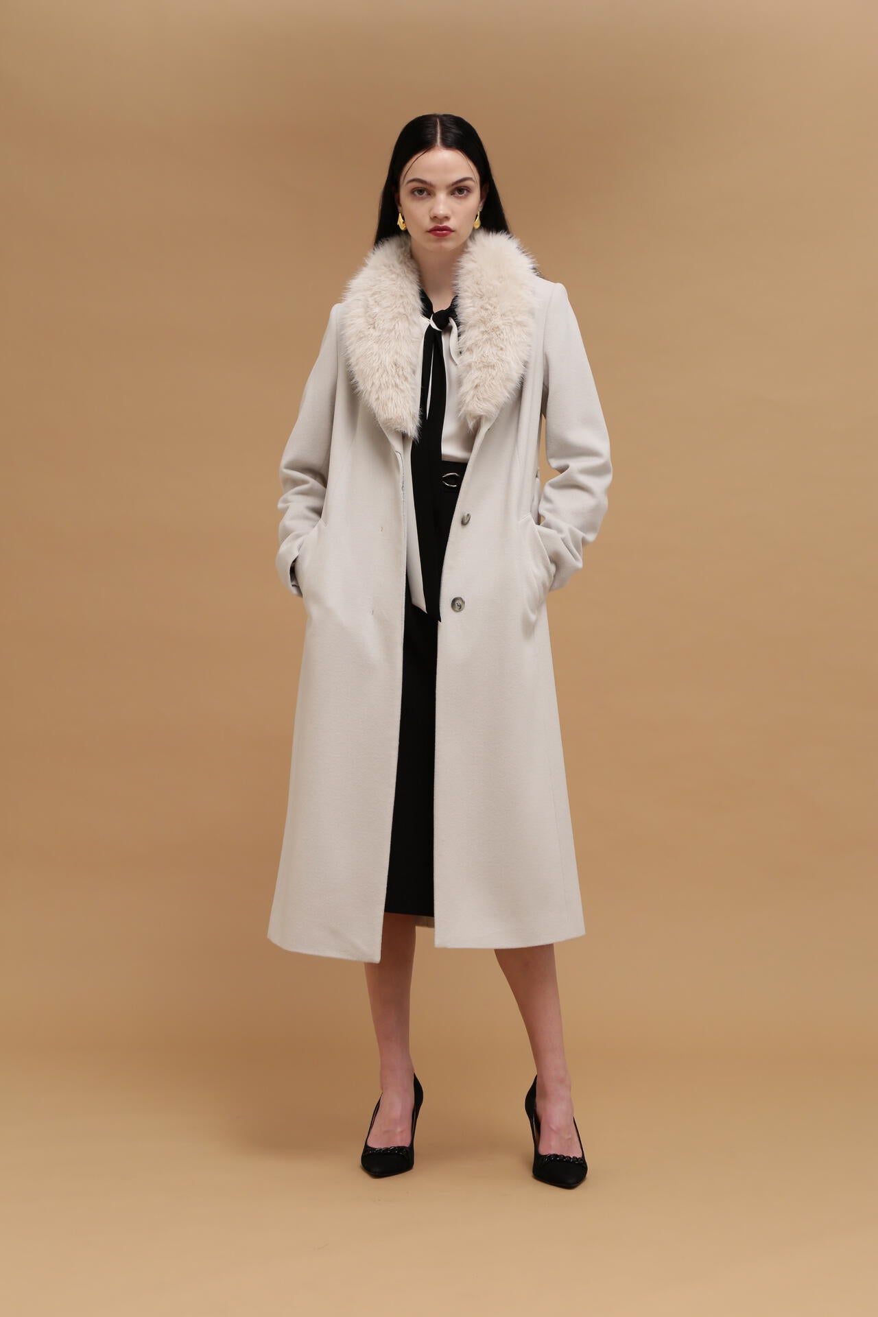 カシミヤ混ベルテッドコート | PINKY&DIANNE（ピンキー&ダイアン