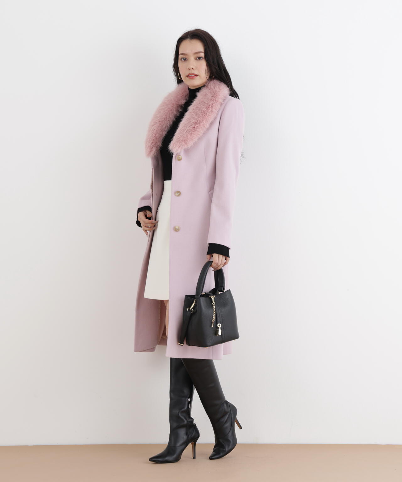 カシミヤ混ベルテッドコート | PINKY&DIANNE（ピンキー&ダイアン