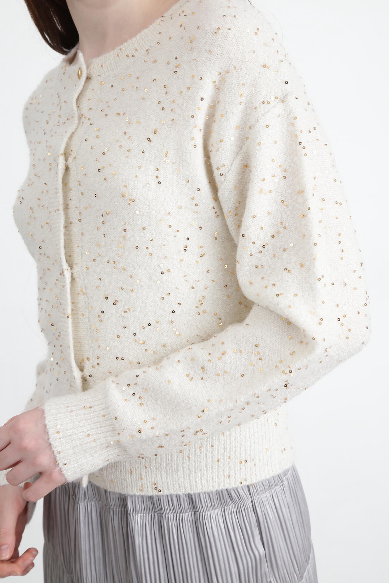 24AW PINKY&DIANNE スパンコールニットベアトップ カーディガン 24AW PINKY&DIANNE スパンコールニットベアトップ カーディガン