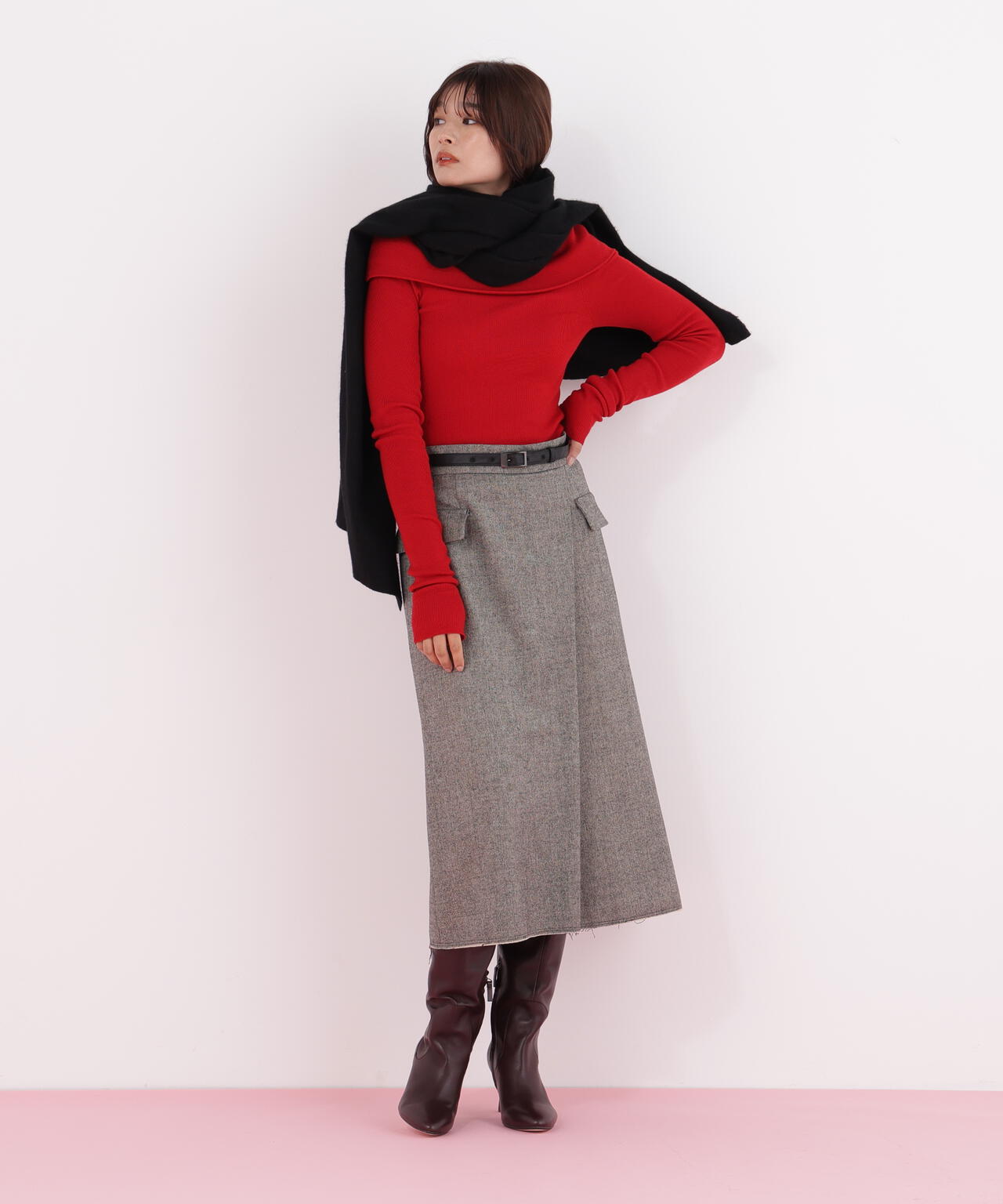 カシミヤ100%ボリュームストール