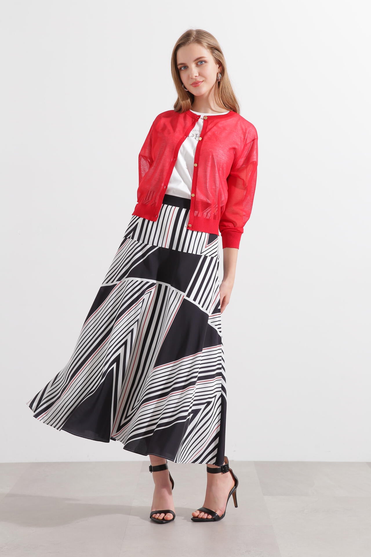 PINKY&DIANNE ピンキー&ダイアン　スカート ボーダー　36 トライアングルボーダープリントスカート | PINKY&DIANNE