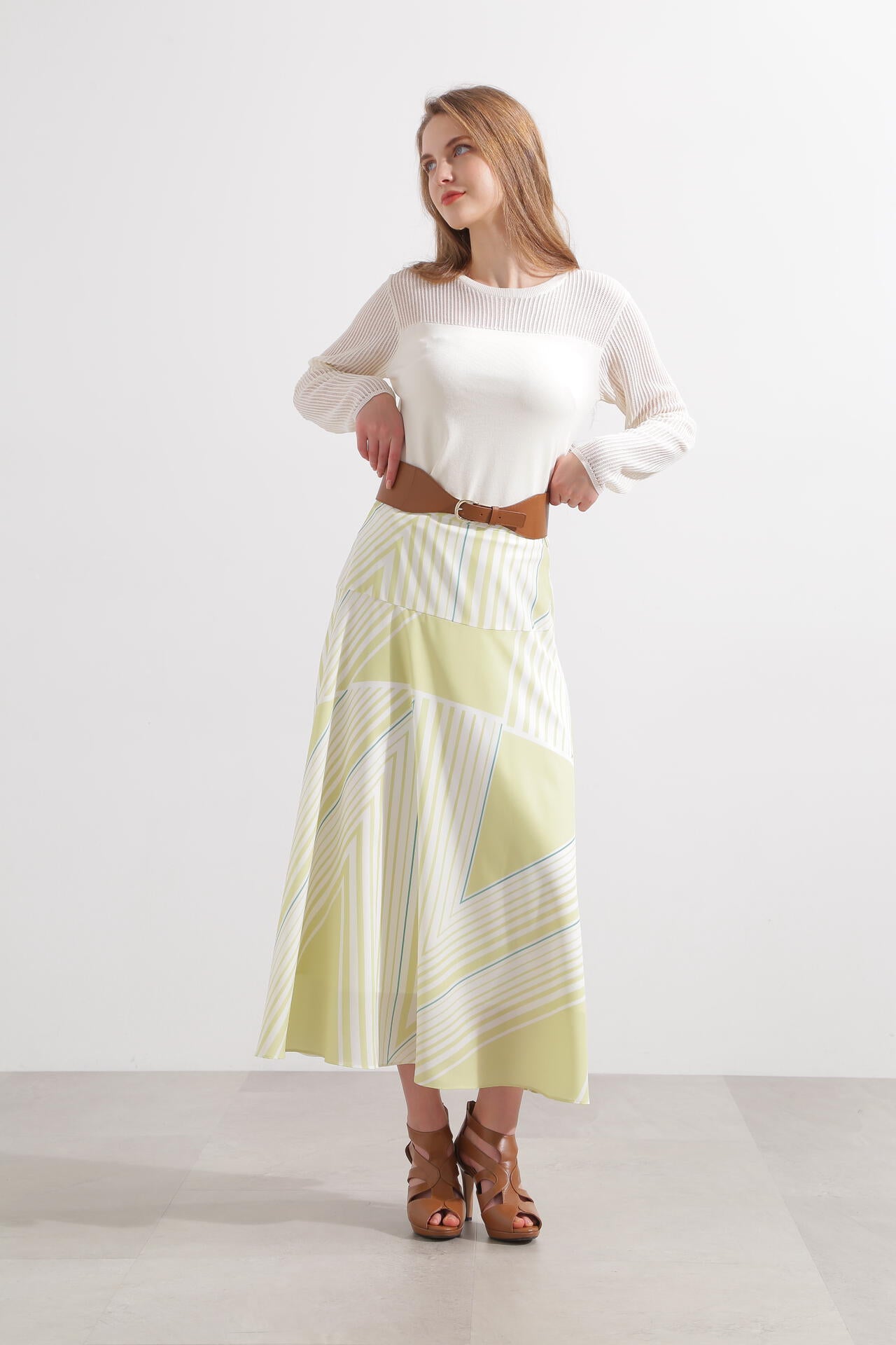 トライアングルボーダープリントスカート | PINKY&DIANNE