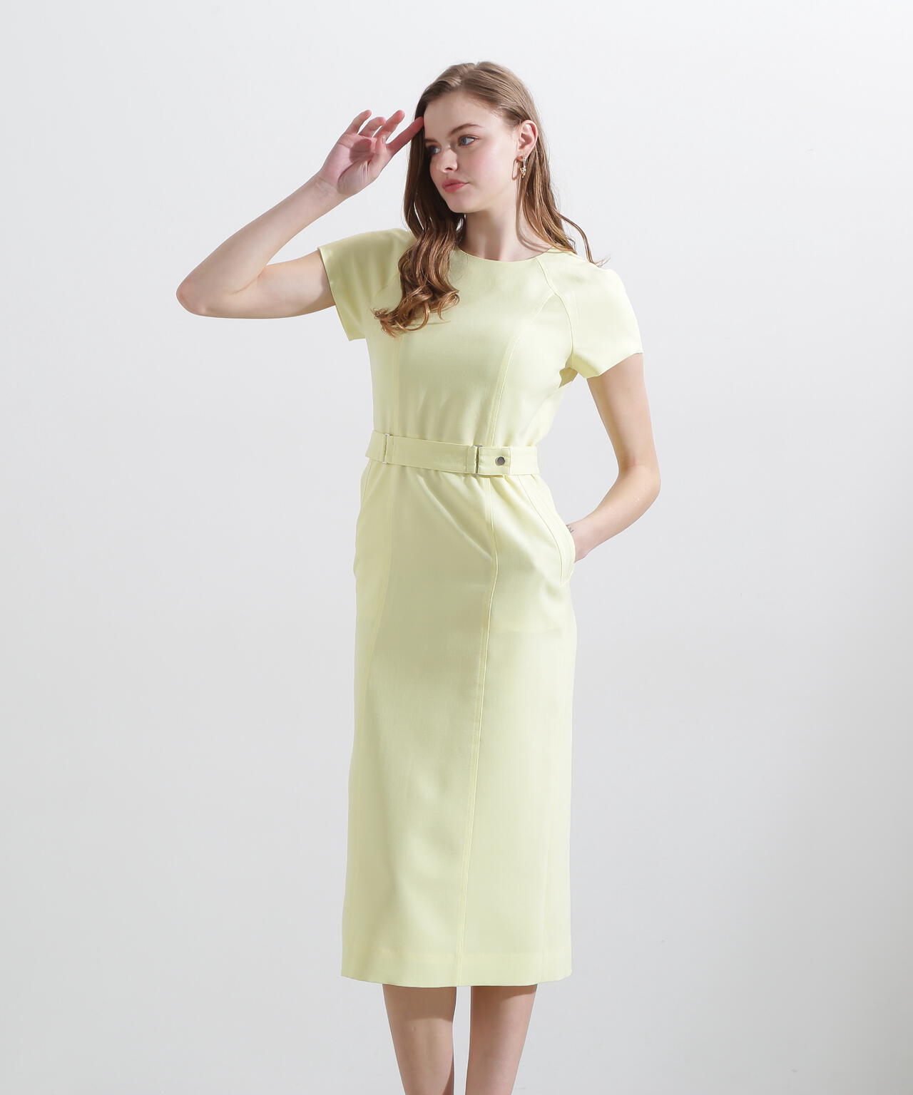 PINKY&DIANNE ラグランステッチベルト付きワンピース 38 ラグランステッチベルト付きワンピース | PINKY&DIANNE（ピンキー