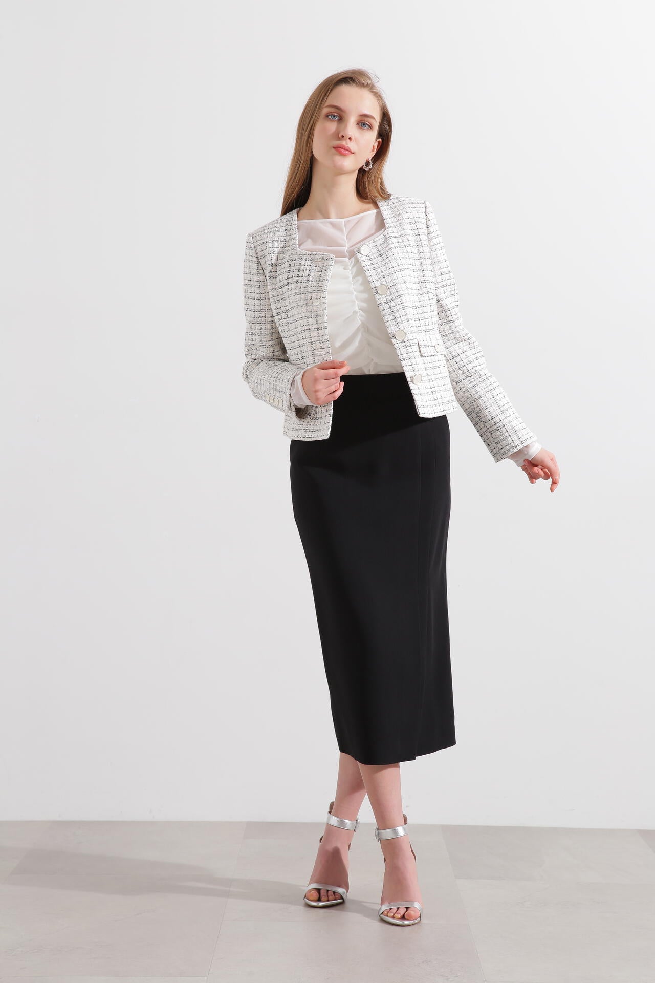 スクエアーネックツイードジャケット | PINKY&DIANNE（ピンキー