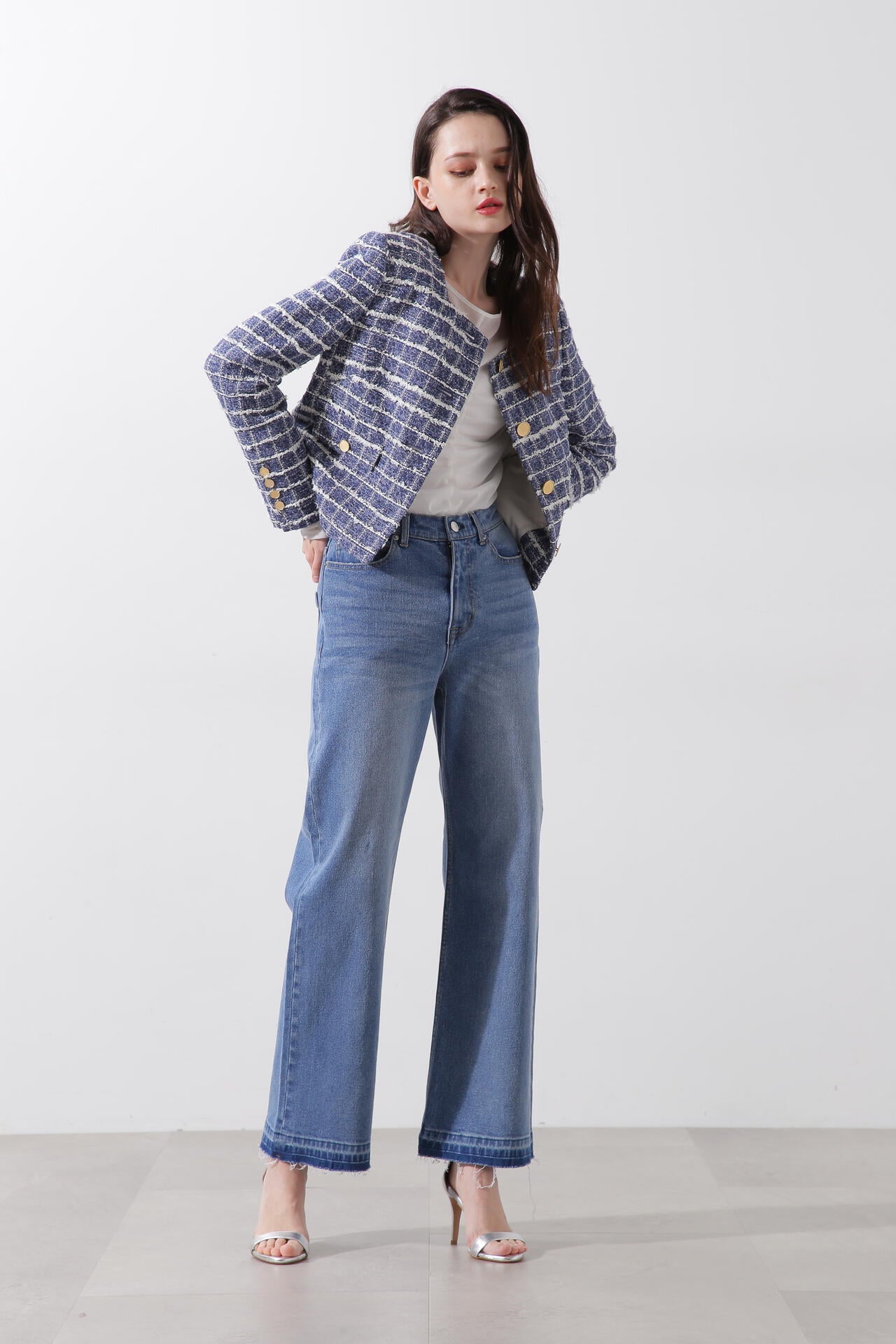 スクエアーネックツイードジャケット | PINKY&DIANNE（ピンキー