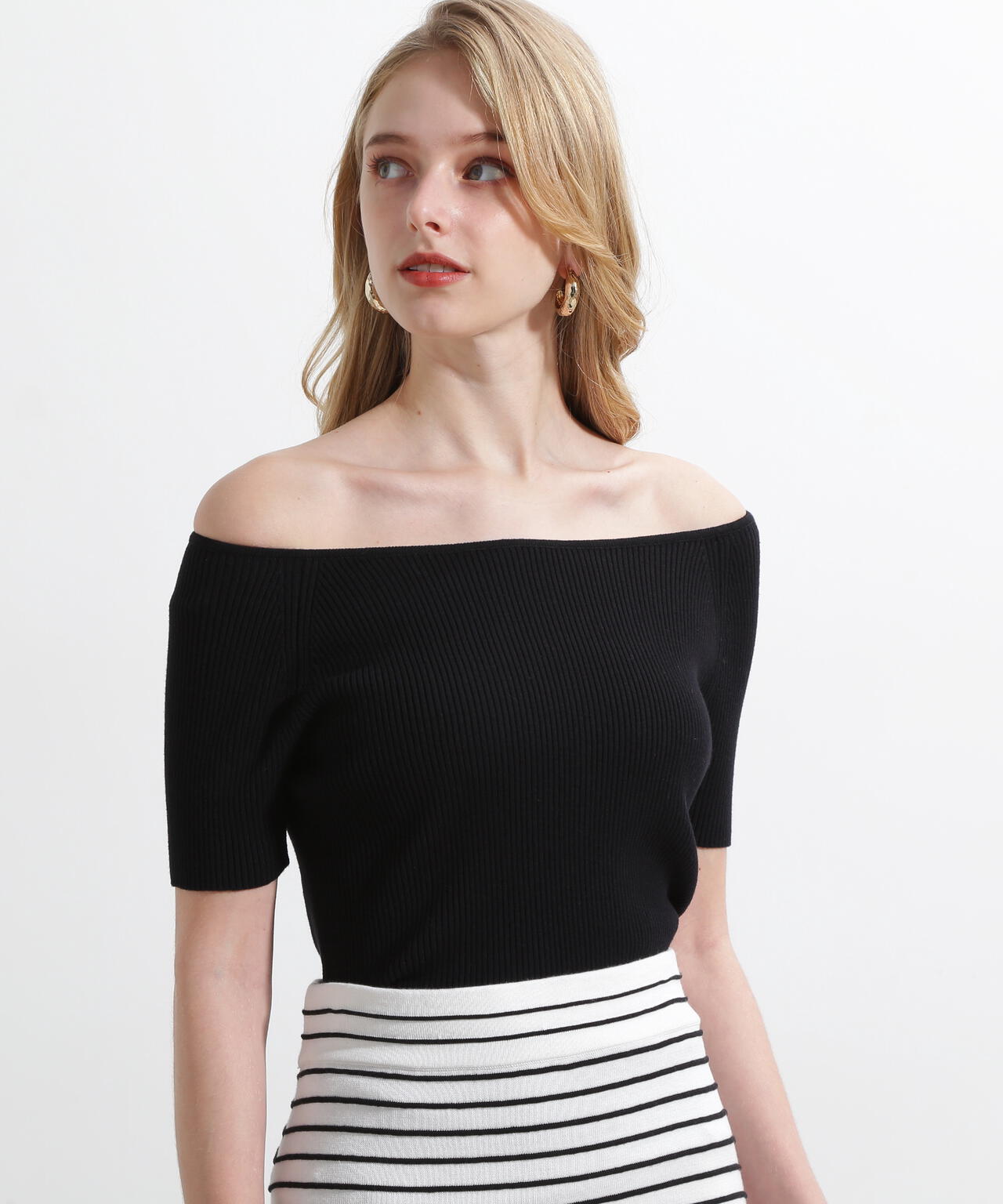 オフショルダーリブニット | PINKY&DIANNE（ピンキー&ダイアン