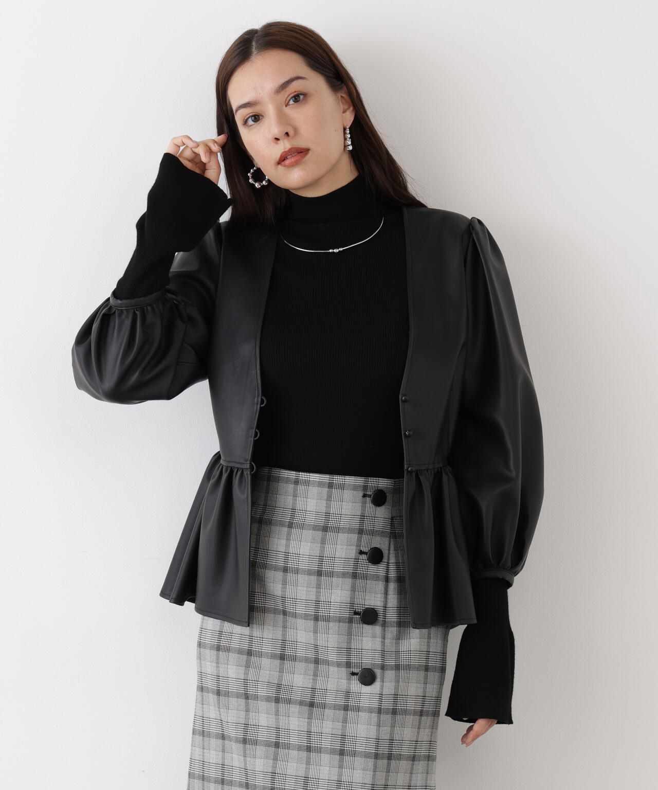 フォーレザーペプラムブラウス | PINKY&DIANNE（ピンキー&ダイアン