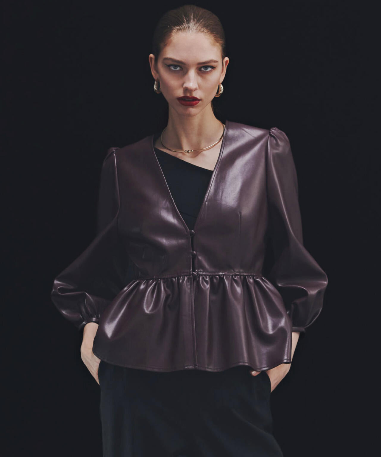 フォーレザーペプラムブラウス | PINKY&DIANNE（ピンキー&ダイアン