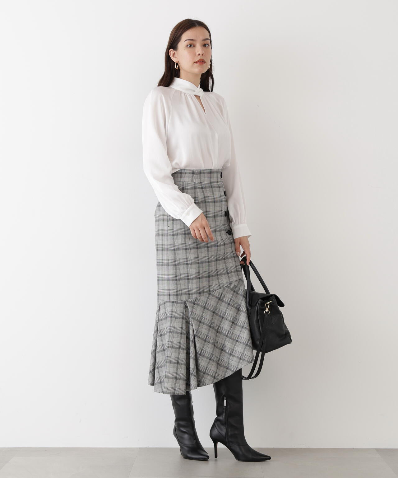 ギャザーネックドットジャガードブラウス | PINKY&DIANNE（ピンキー