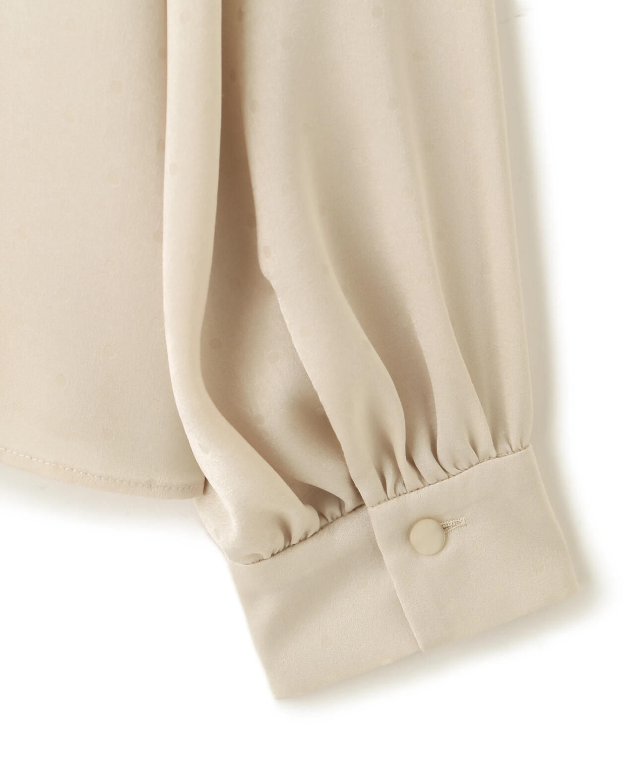 ギャザーネックドットジャガードブラウス