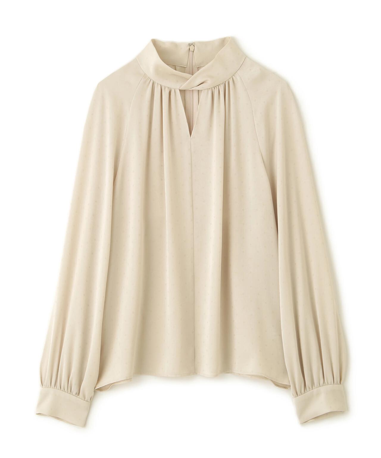 美品♡ ハグオーワー ローンワッシャースタンドギャザーブラウス♡ピンク系 ☆新品・タグ付き☆ ハグオーワー ローンワッシャースタンド