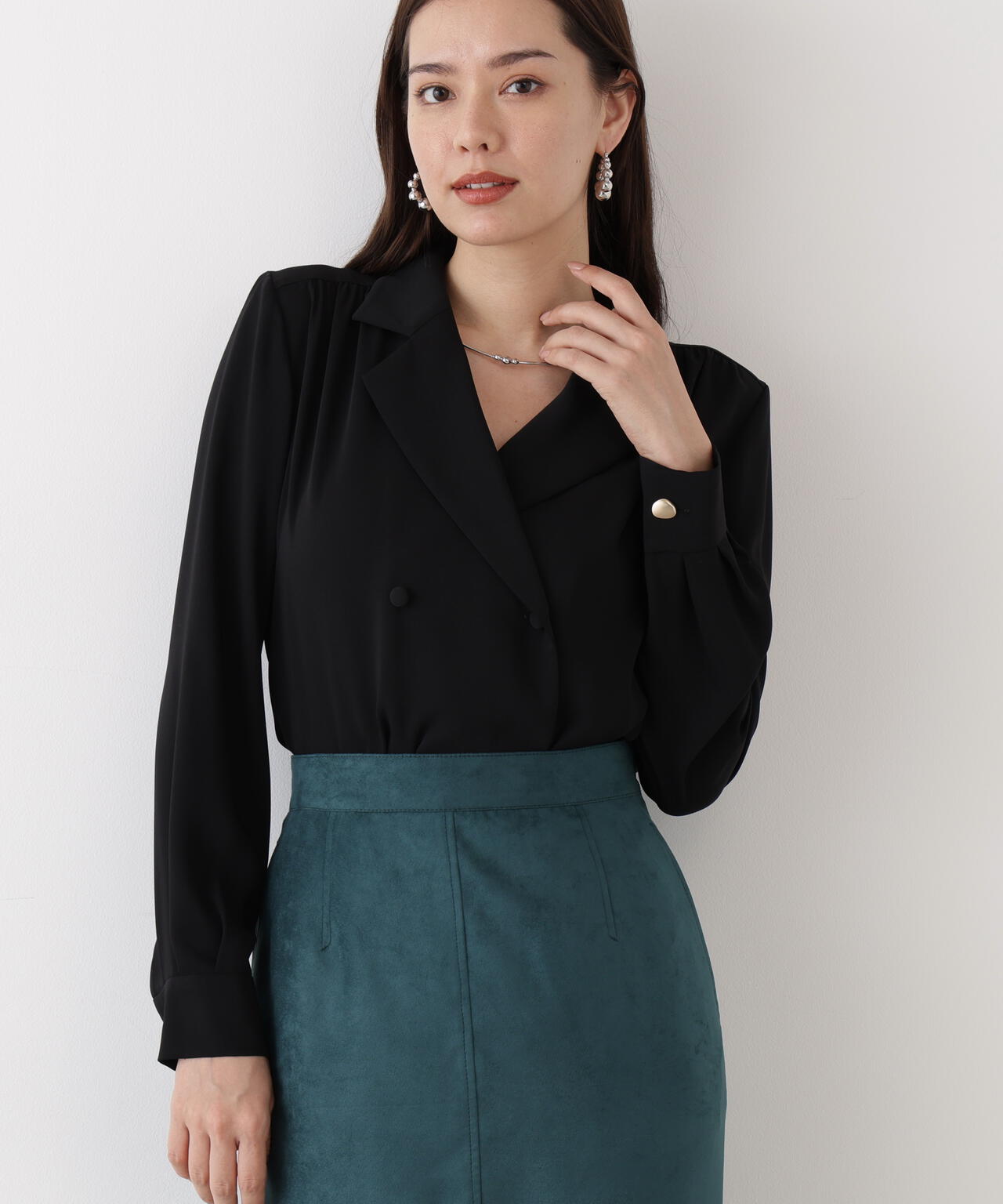 ダブルブレストブラウス