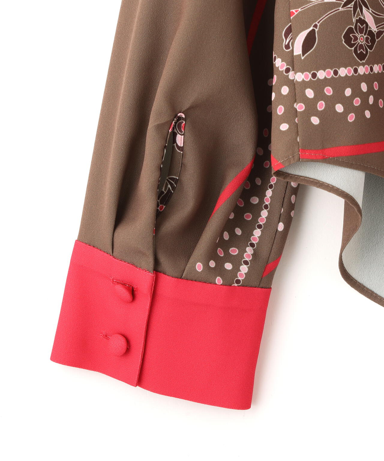 フローラルスカーフプリントブラウス