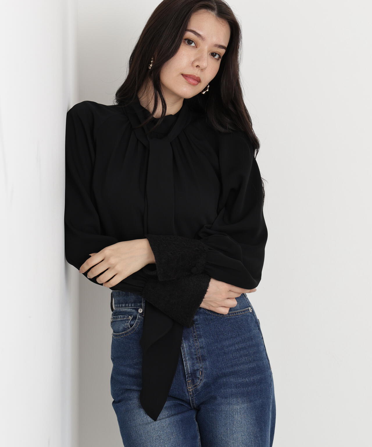 ジャギーカフスリボンブラウス | PINKY&DIANNE（ピンキー&ダイアン