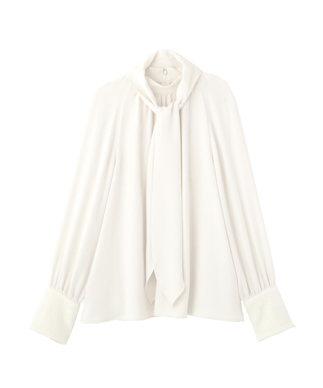 ジャギーカフスリボンブラウス