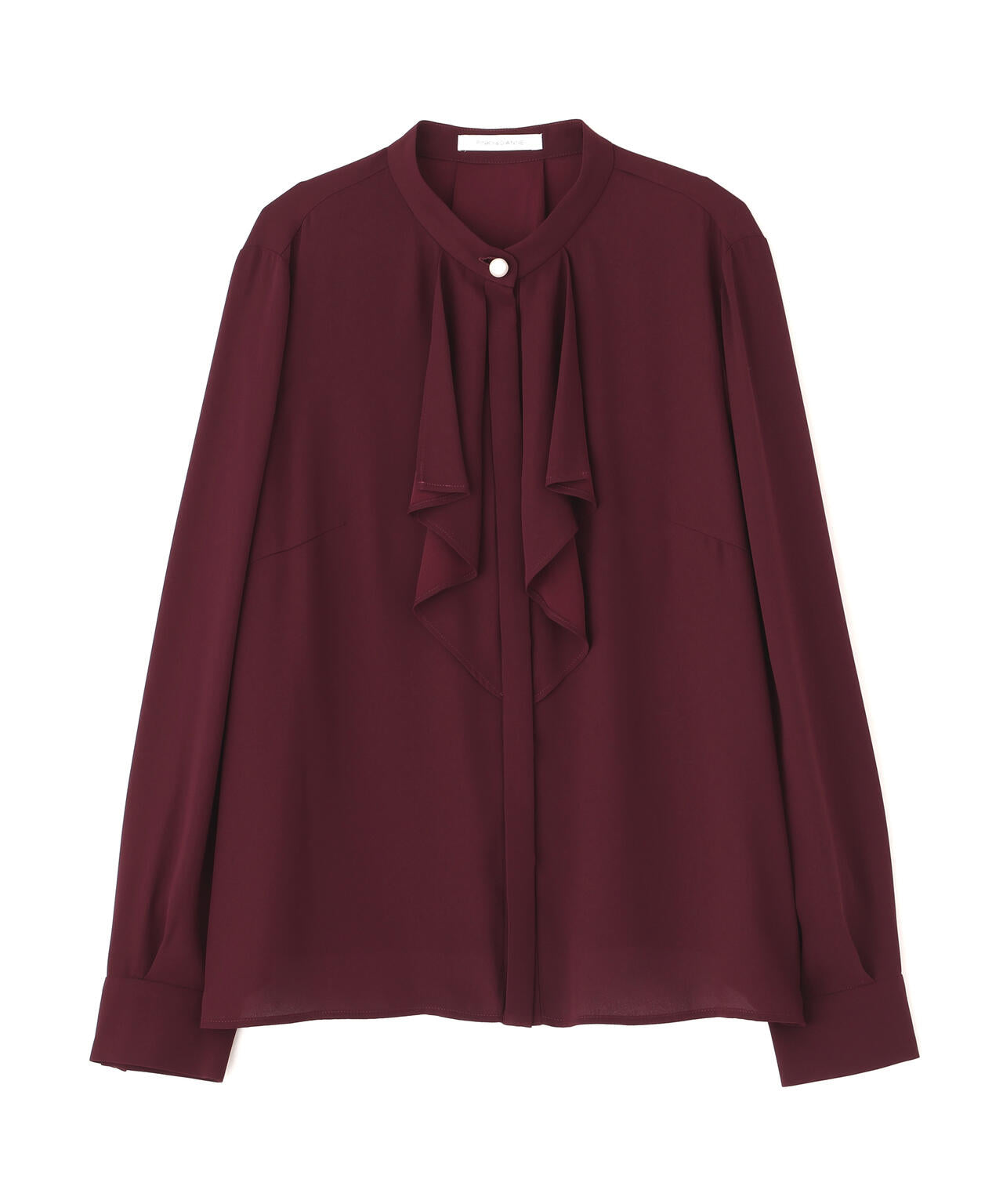 フロントラッフルパール釦ブラウス