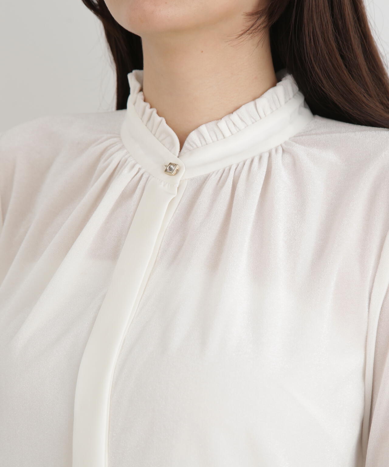 ベルベットコンビギャザーブラウス | PINKY&DIANNE（ピンキー&ダイアン