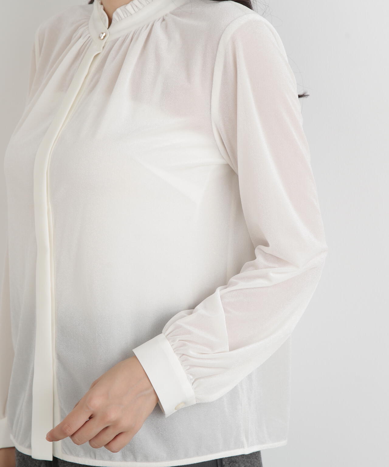 ベルベットコンビギャザーブラウス | PINKY&DIANNE（ピンキー&ダイアン