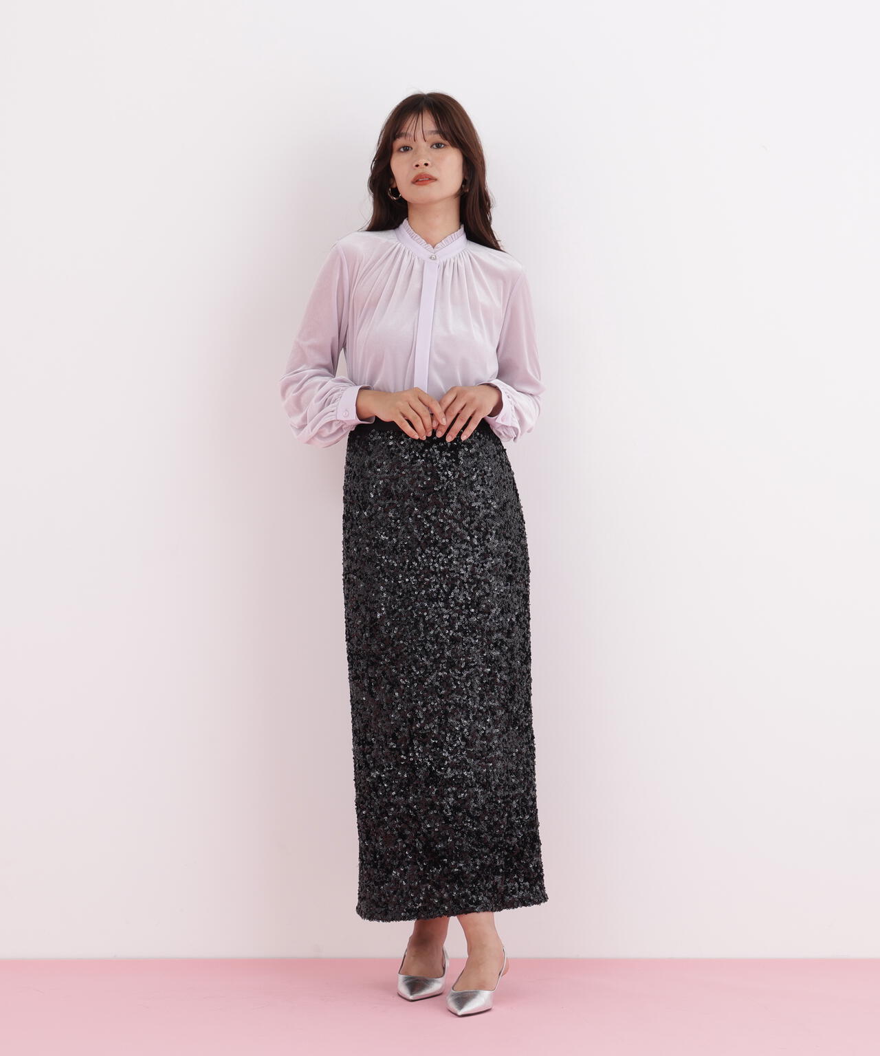 ベルベットコンビギャザーブラウス | PINKY&DIANNE（ピンキー&ダイアン