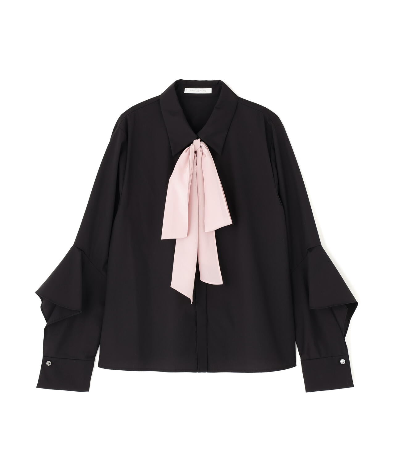 ラッフルスリーブリボンブラウス