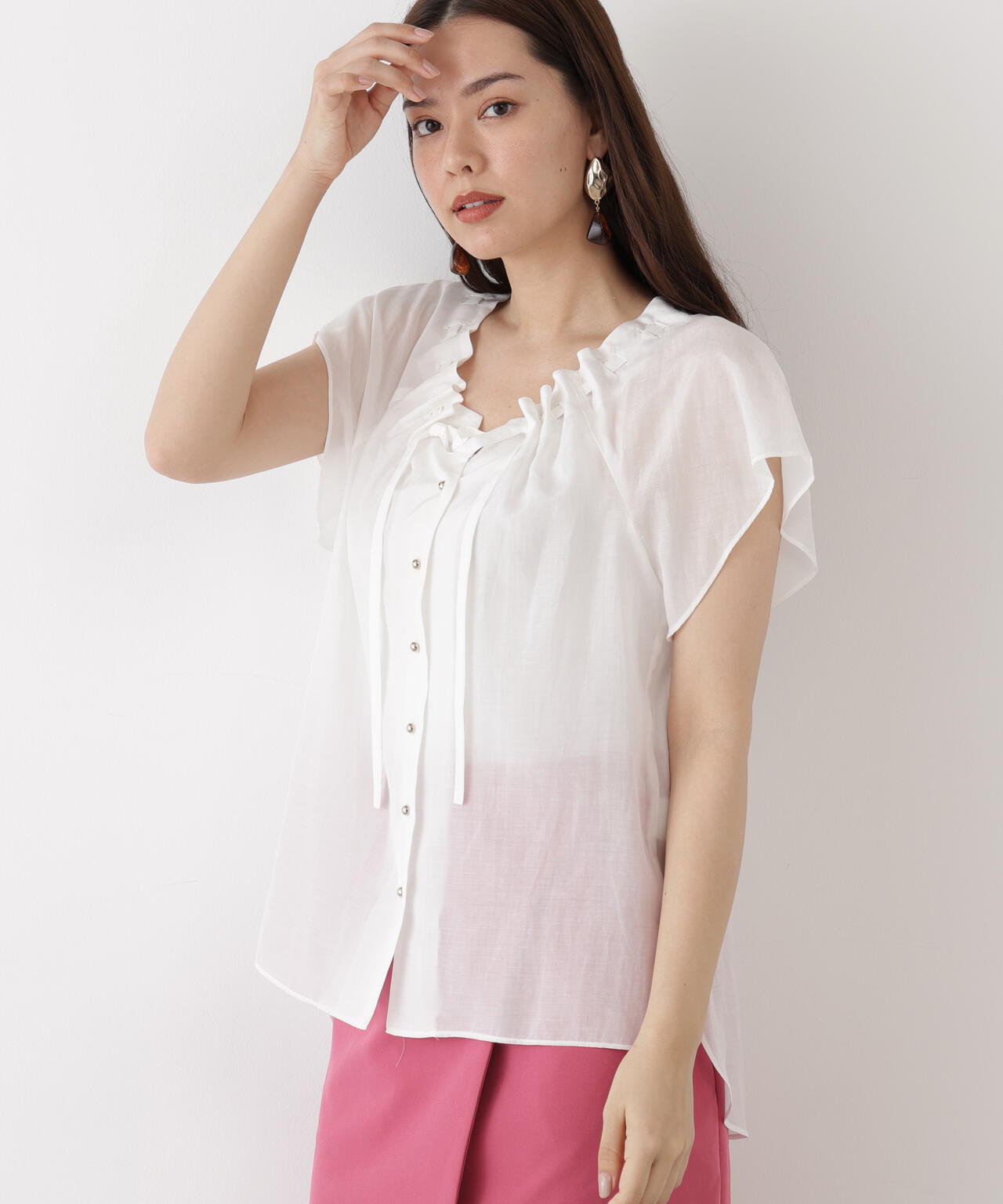 ギャザーネックブラウス | PINKY&DIANNE（ピンキー&ダイアン