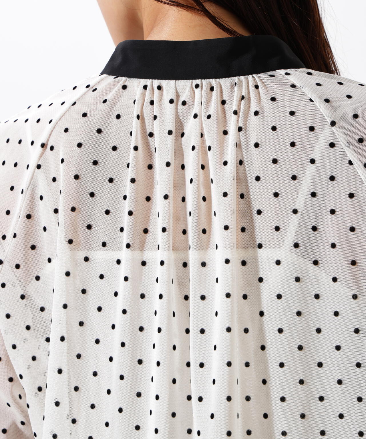 ドットフロッキーブラウス