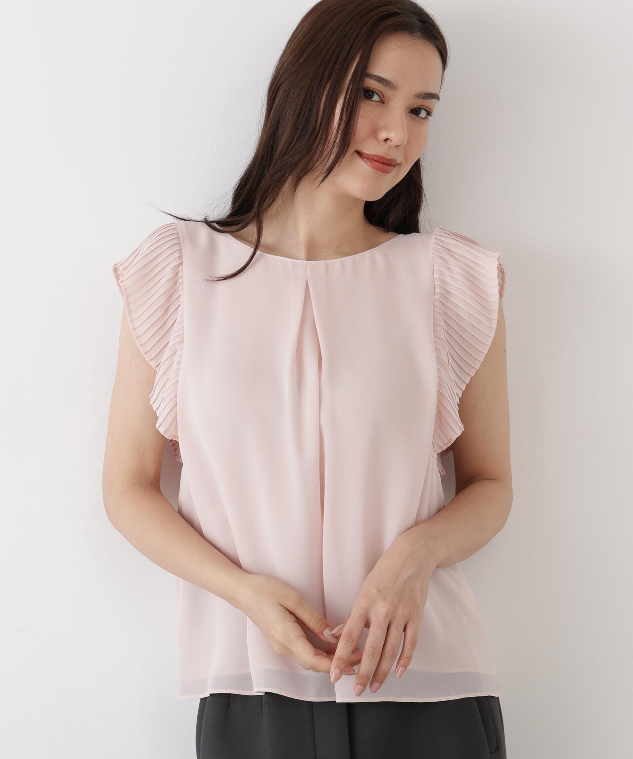 オオガ　OHGA ブラウス　ピンク　パフスリーブ　タック Tops｜トップス – HOUGA